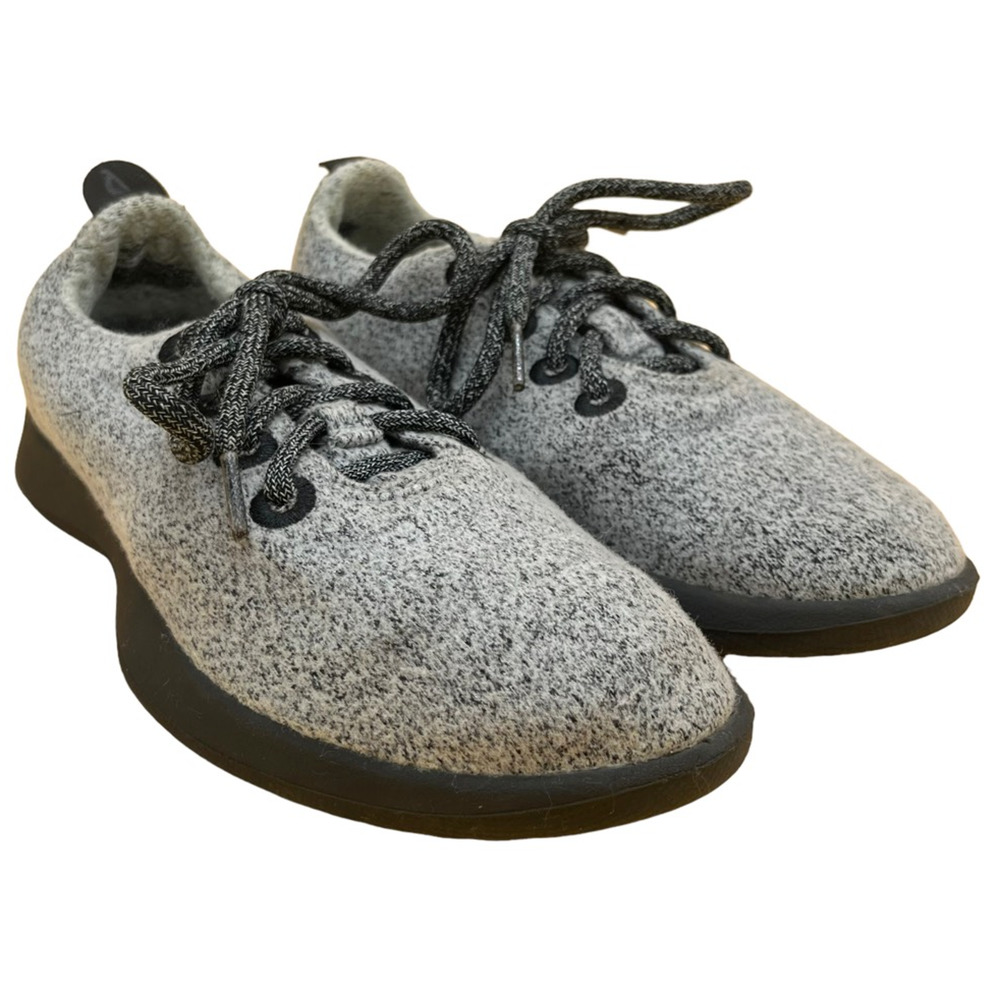 Allbirds Womens Sneaker Shoes Gray White Heathered Merino Wool Lace Up Low Top 6